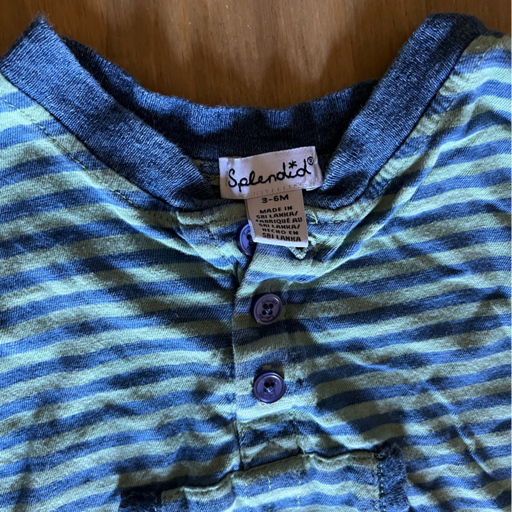 Splendid 3-6 month one piece striped romper